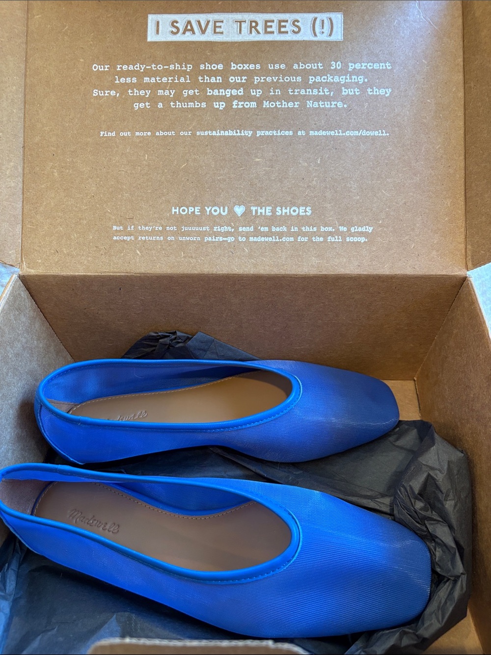 Madewell the Mylie Electric Blue Ballet Flats size 7.5